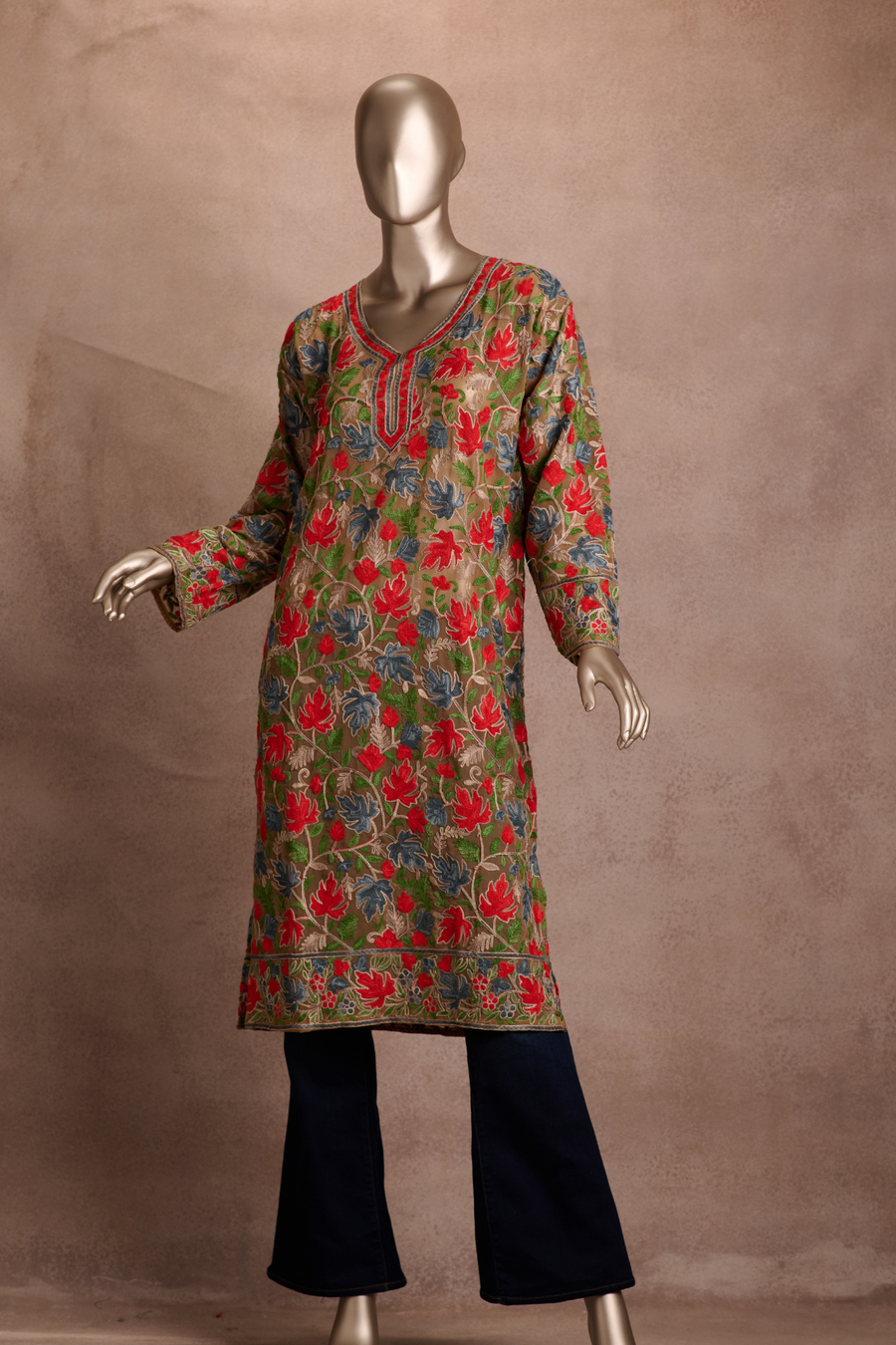 Olive Autumn Garden Kurta