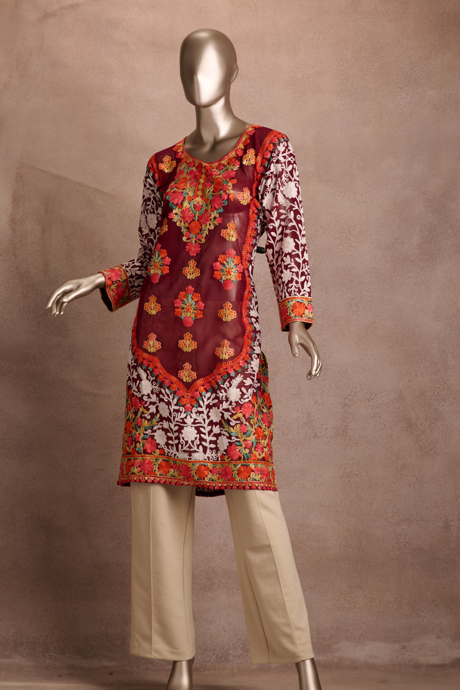Crimson Meadow Kurta