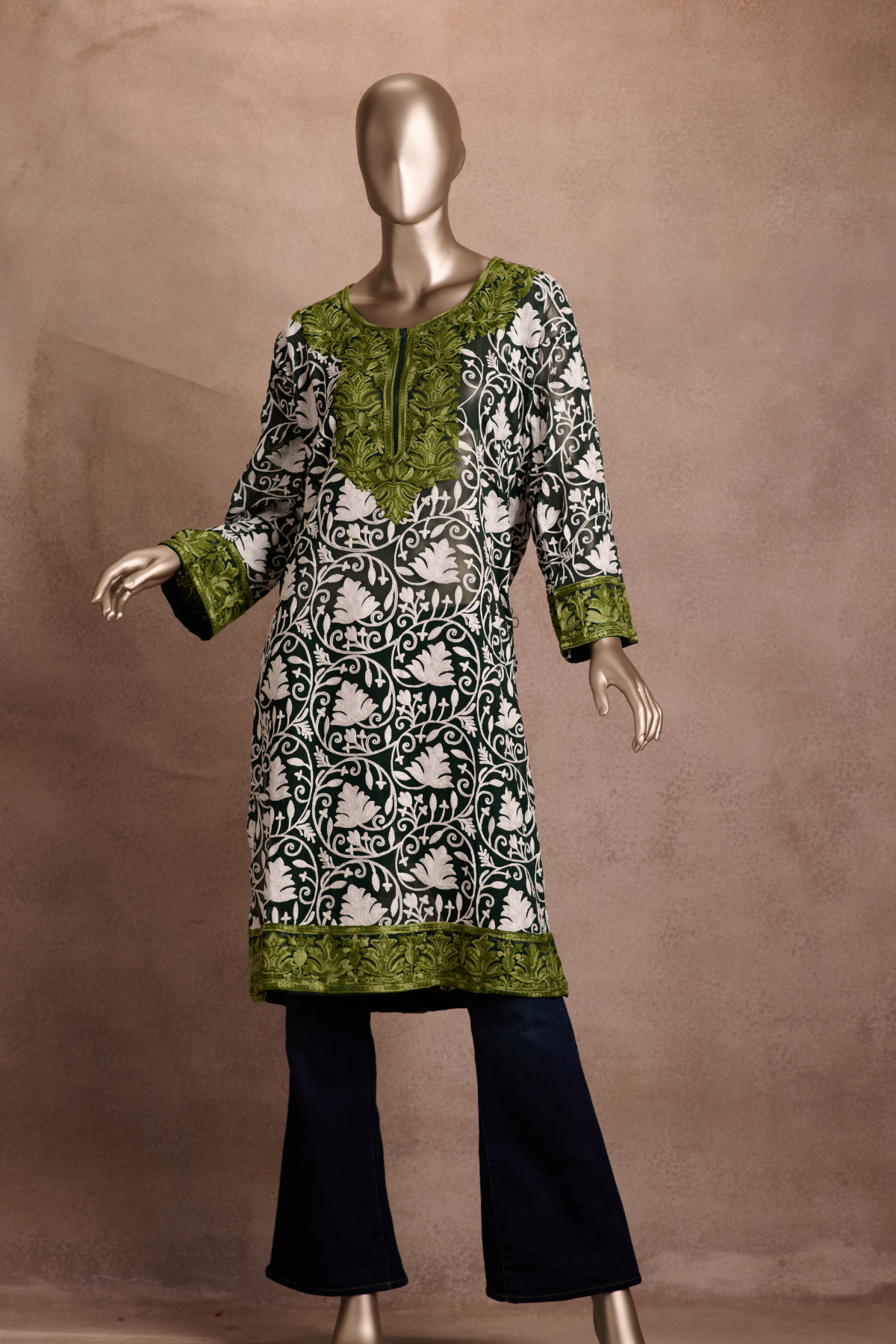Olive Ivory Kurta