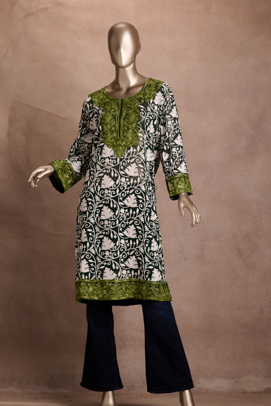 Olive Ivory Kurta