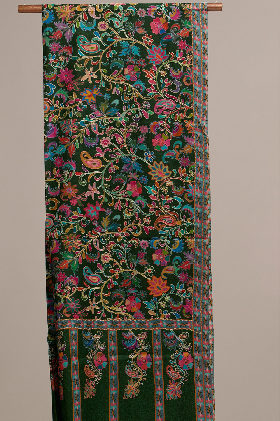 Kalamkari Bloom - Fine Wool Kalamkari Stole