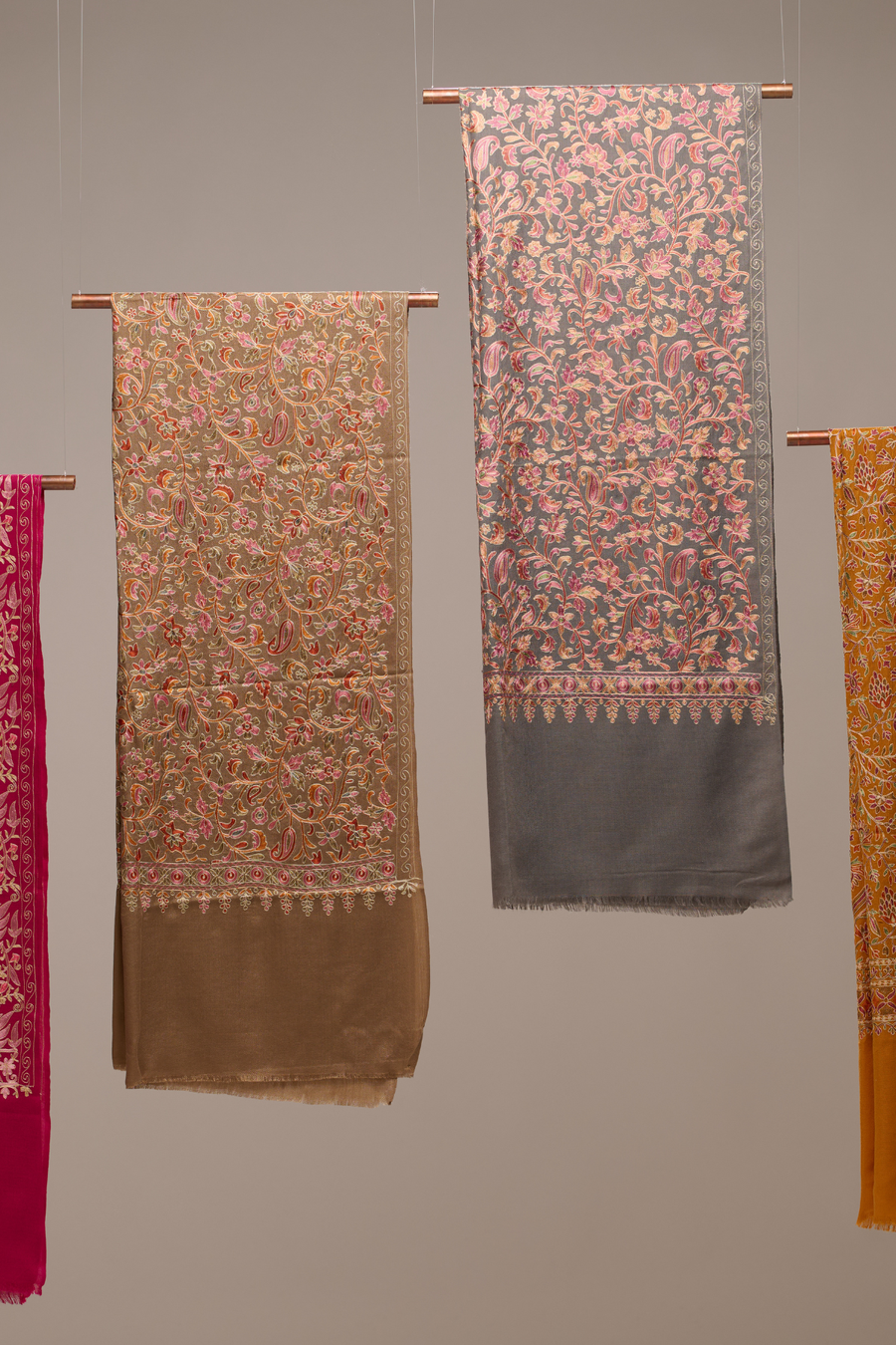 Nalki Soft - Fine Wool Nalki Work Stole
