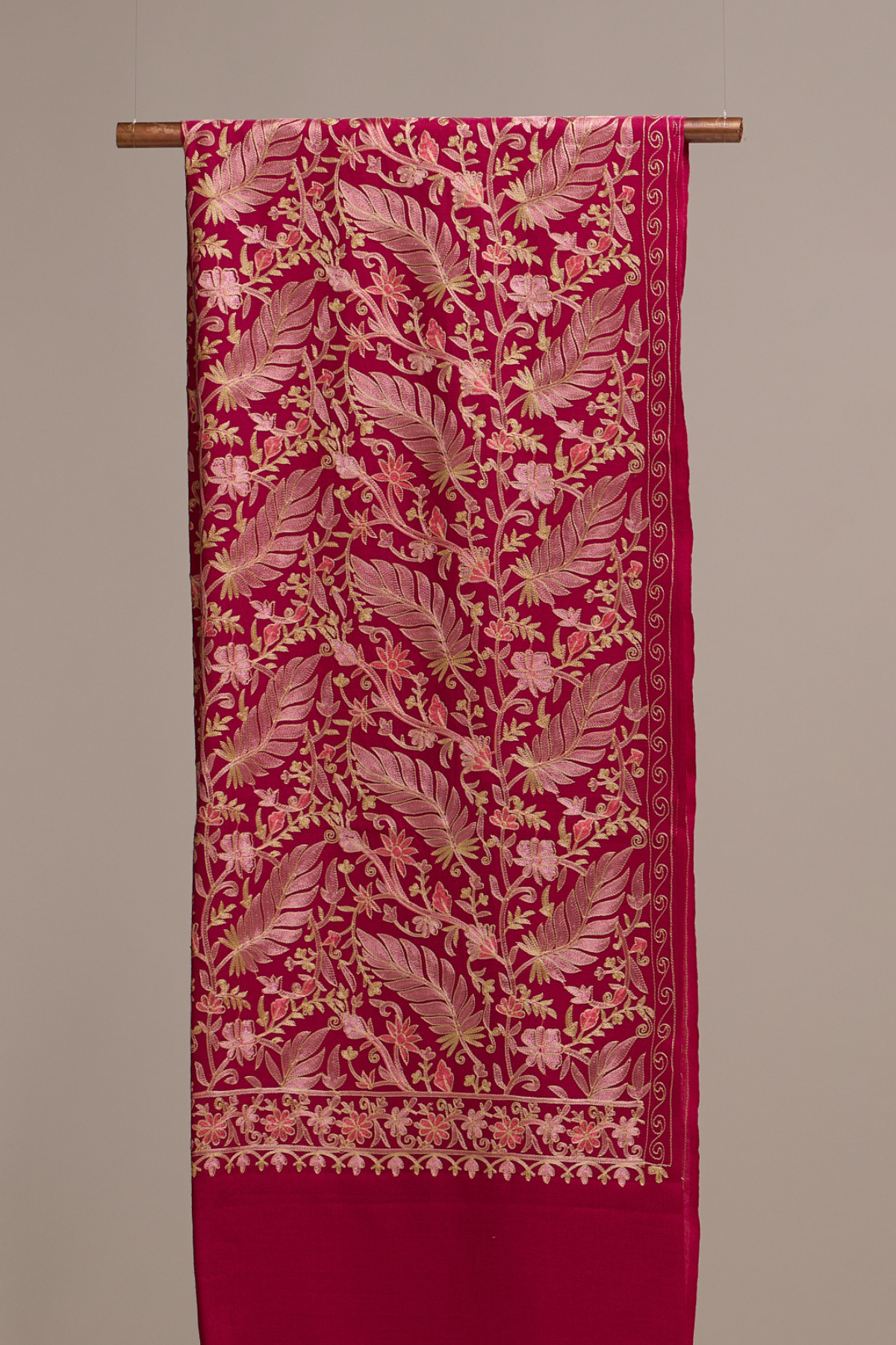 Nalki Soft - Fine Wool Nalki Work Stole
