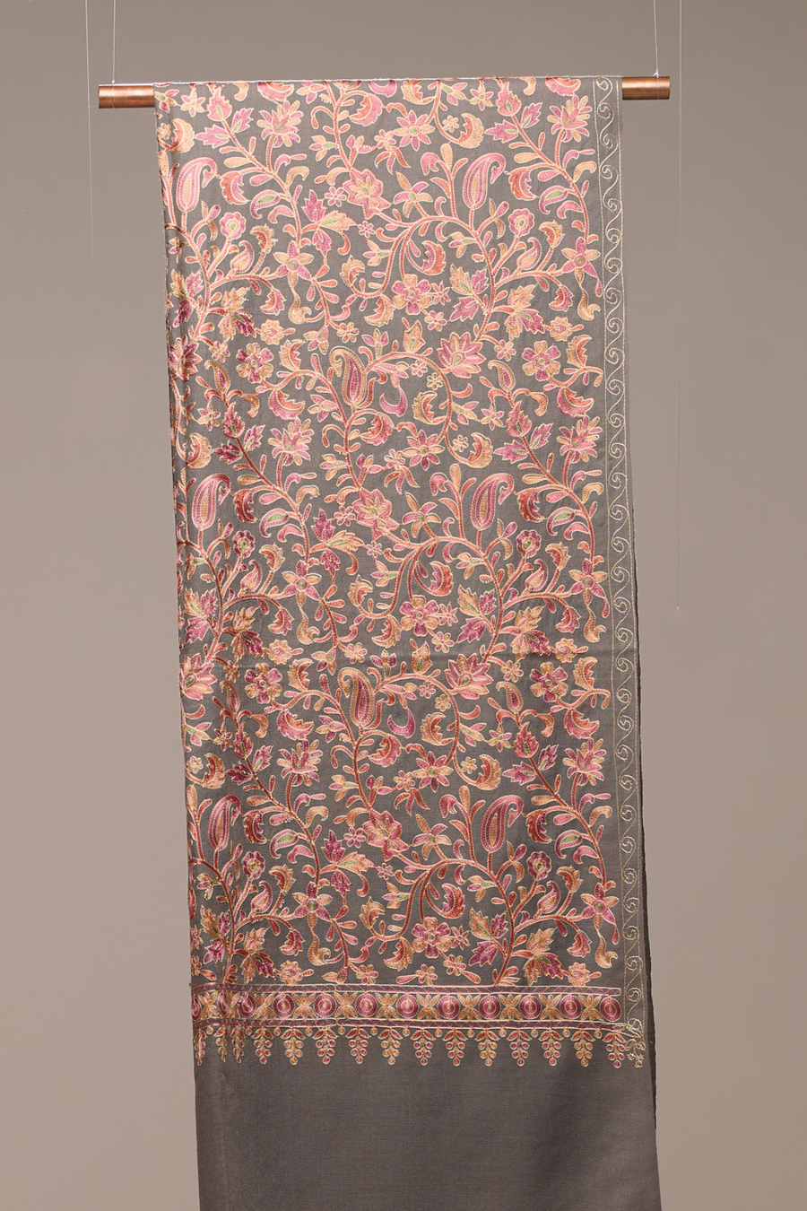 Nalki Soft - Fine Wool Nalki Work Stole