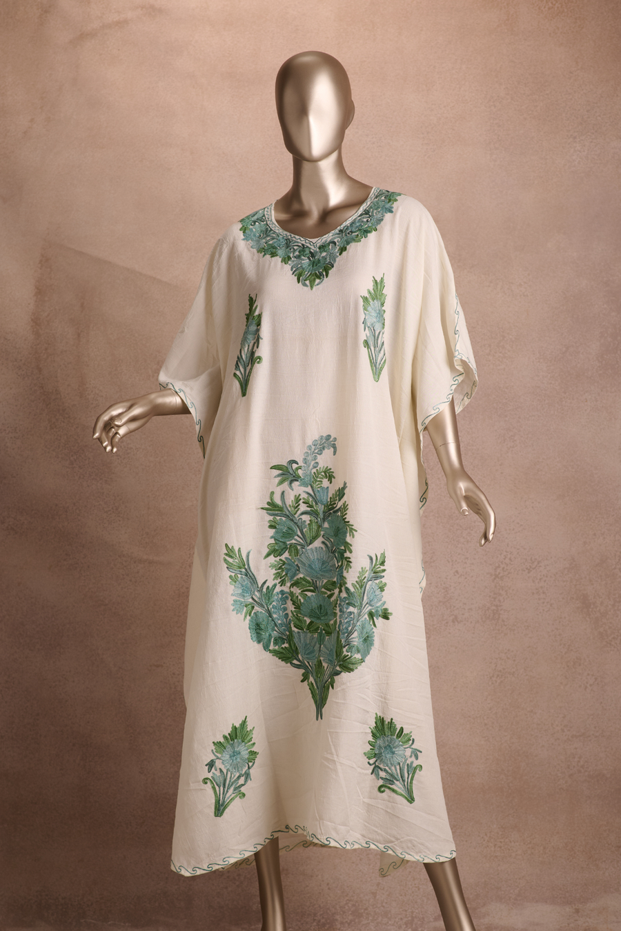 Embroidered Kaftan – Ivory Garden