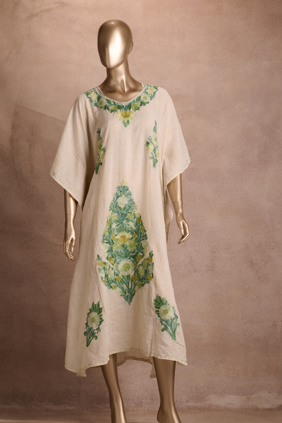 Embroidered Kaftan – Ivory Meadow
