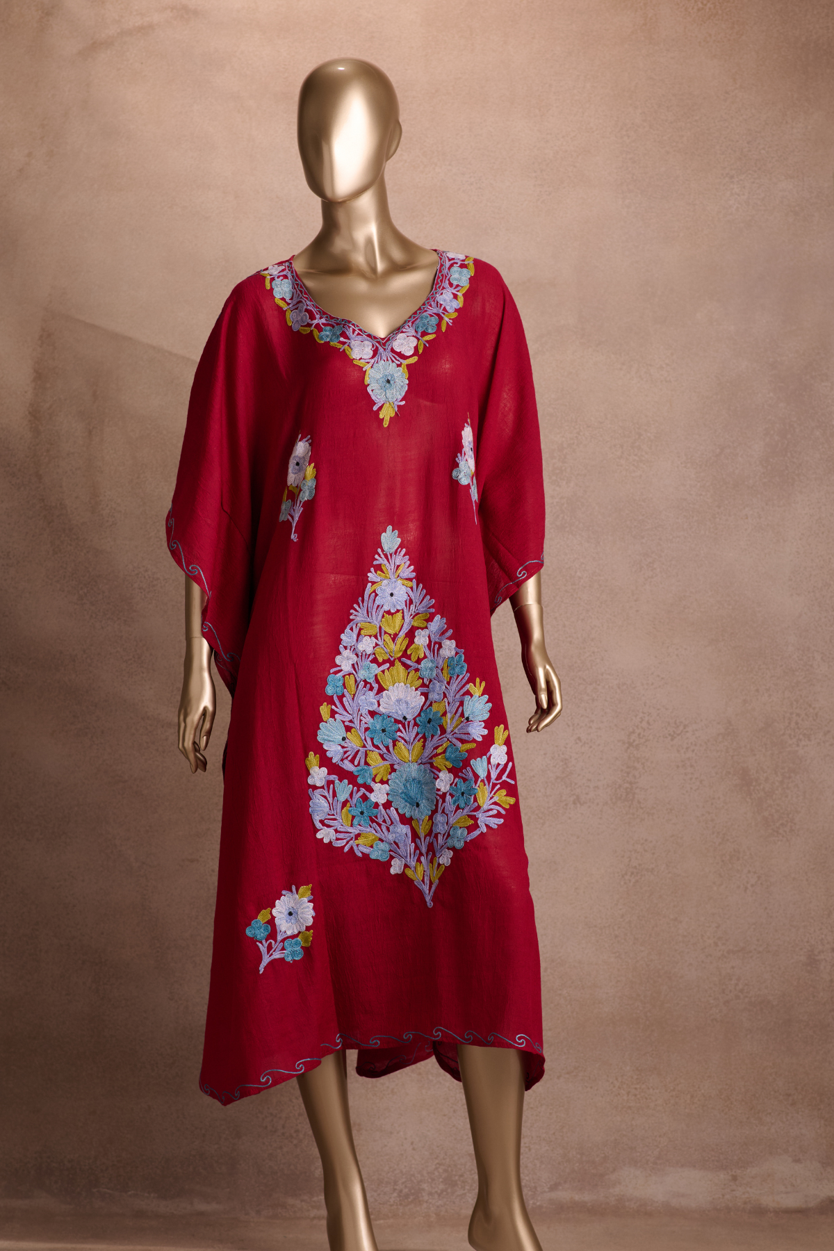 Embroidered Kaftan - Rani Bloom (Pastel Floral)