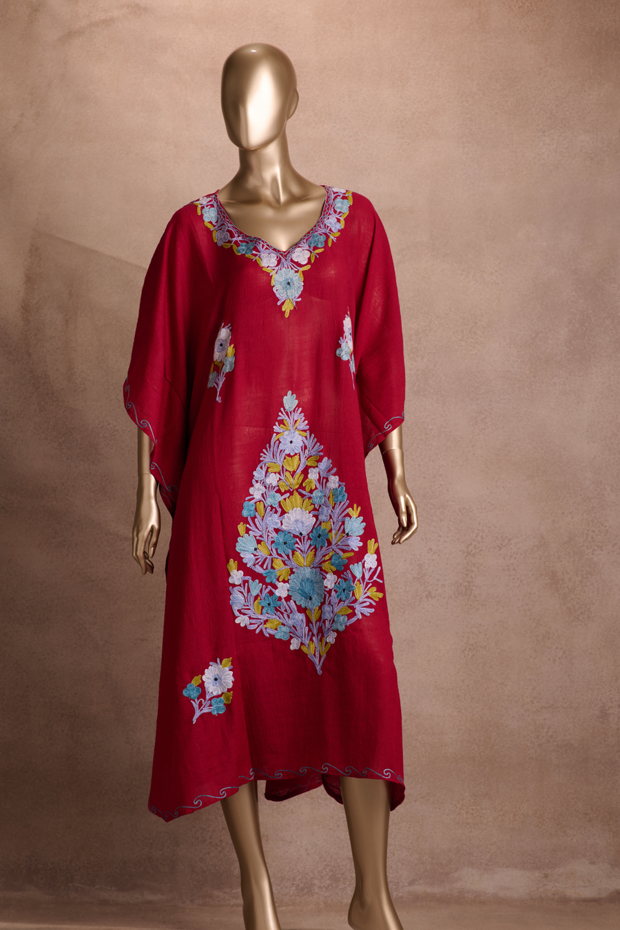 Embroidered Kaftan - Rani Bloom (Pastel Floral)