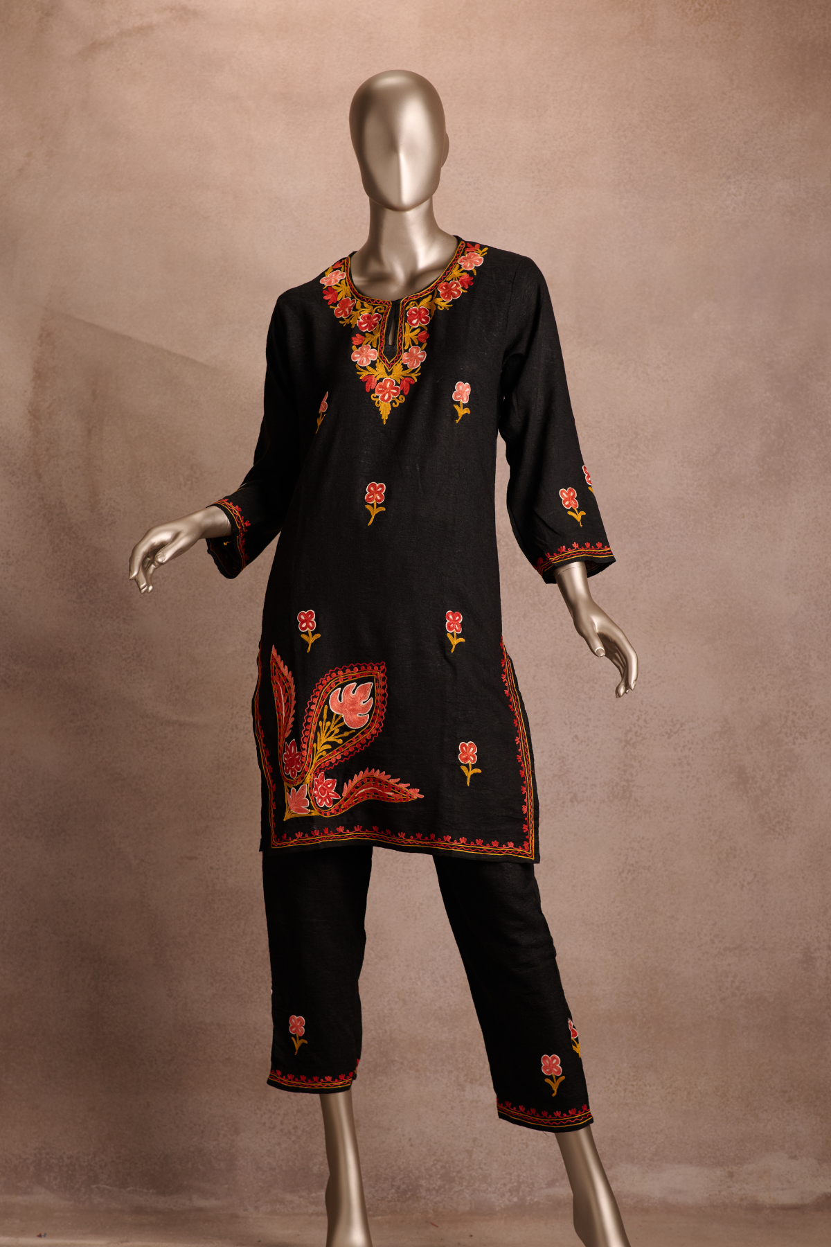Ruby Cotton Co-ord Set –  Midnight Amber Bloom