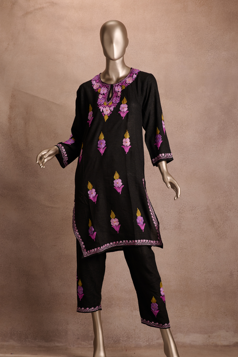 Ruby Cotton Co-ord Set – Midnight Orchid Bloom