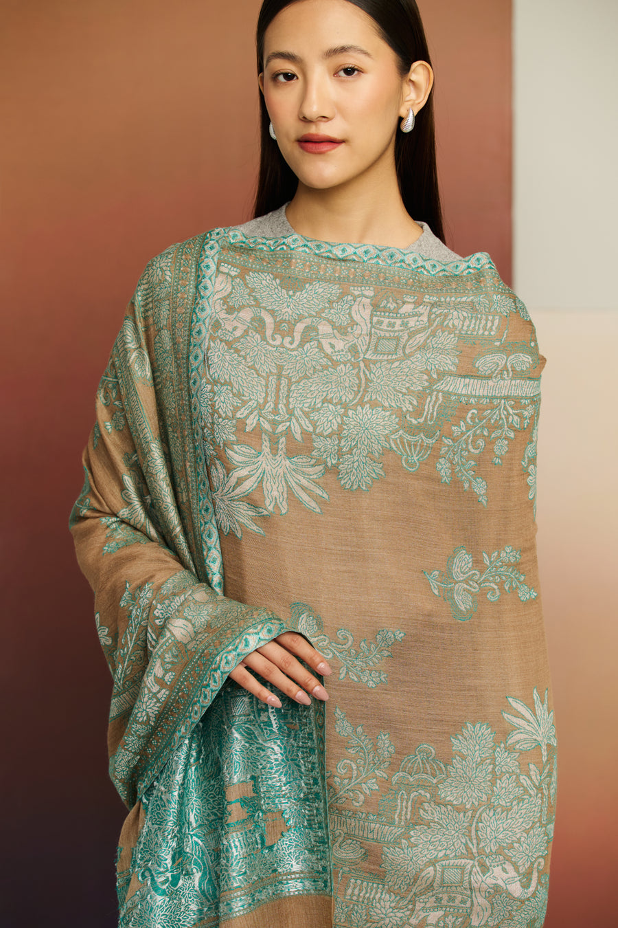Jamavar Core - Classic Jamavar Reversible Shawl