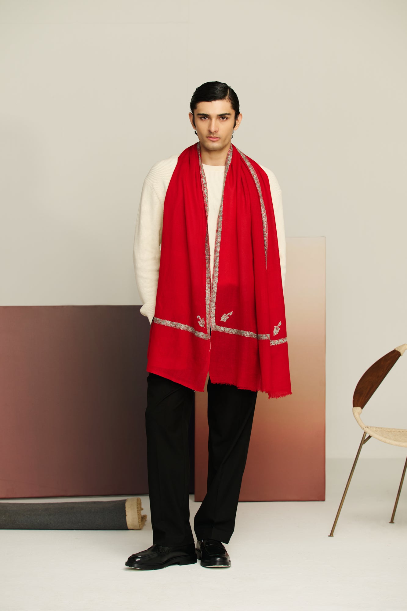 Sozni Lite - Light Sozni Cashmina Stole