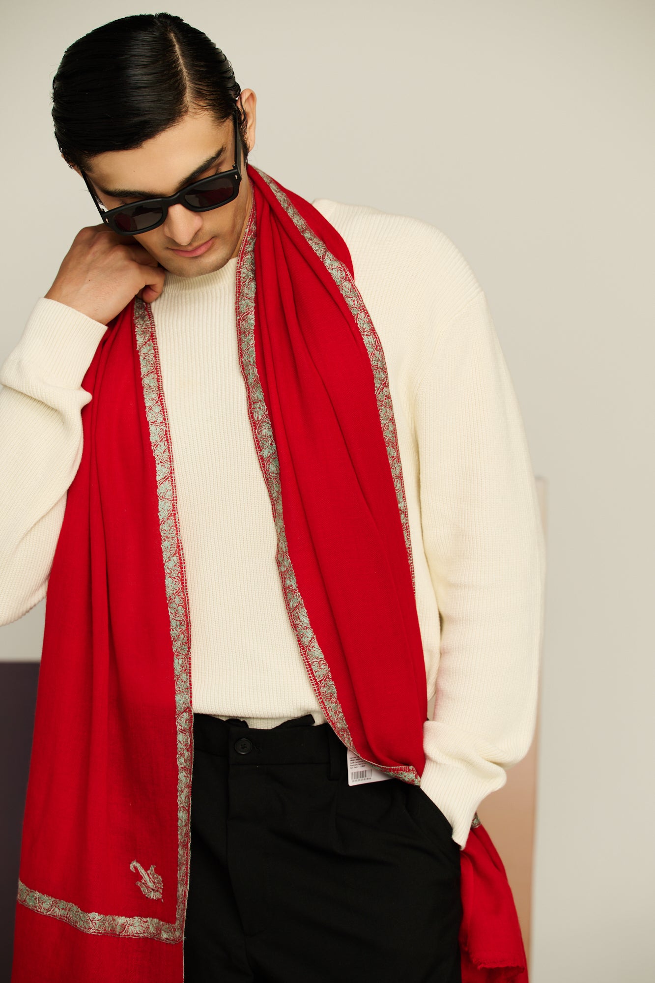 Sozni Lite - Light Sozni Cashmina Stole
