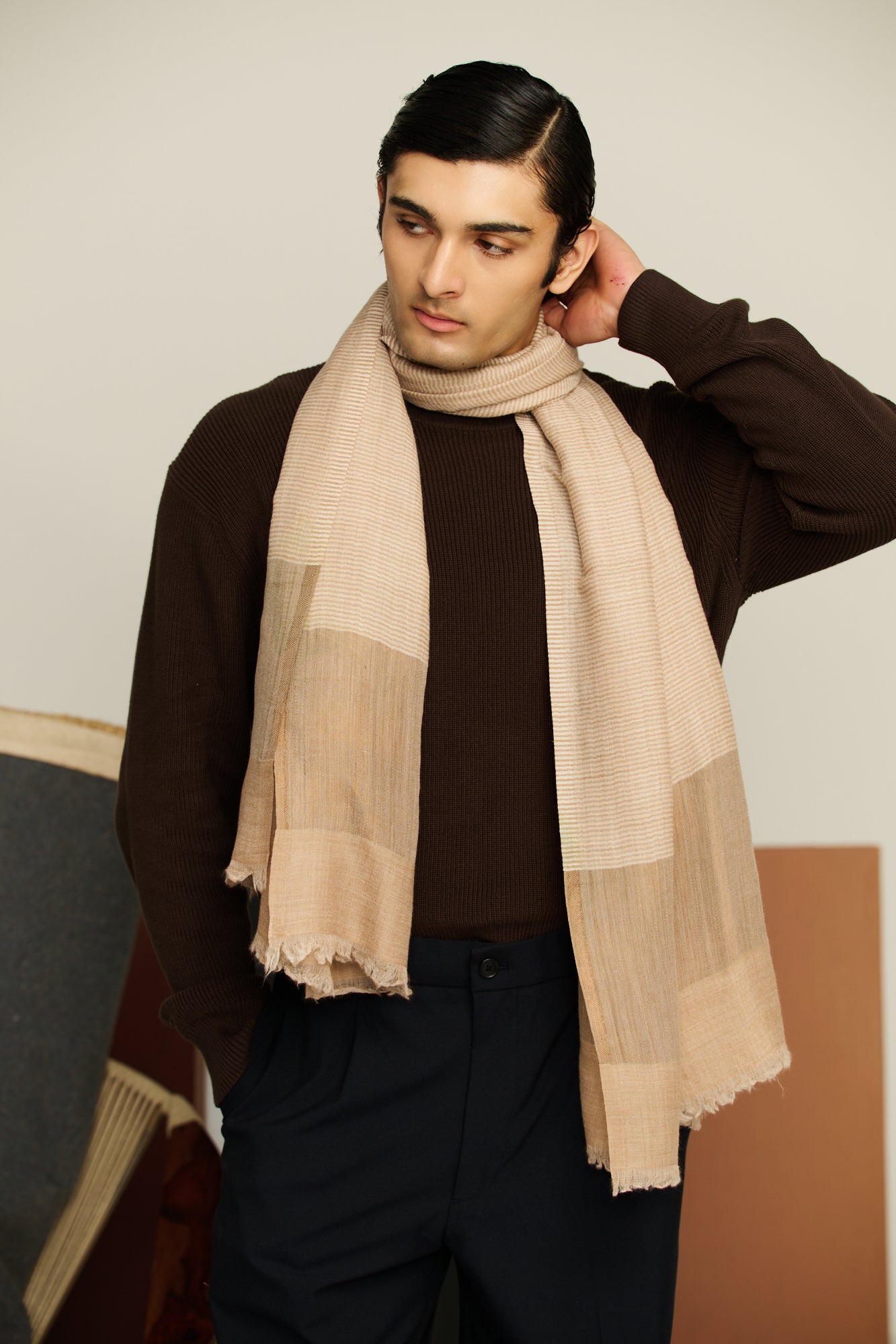 Zari Stripe - Striped Zari Stole