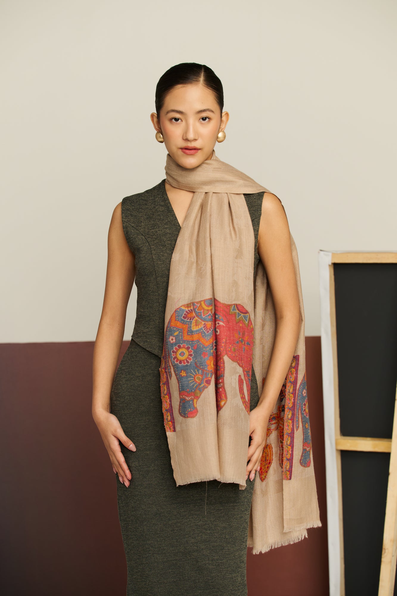 Elephant Line - Elephant Motif Stole