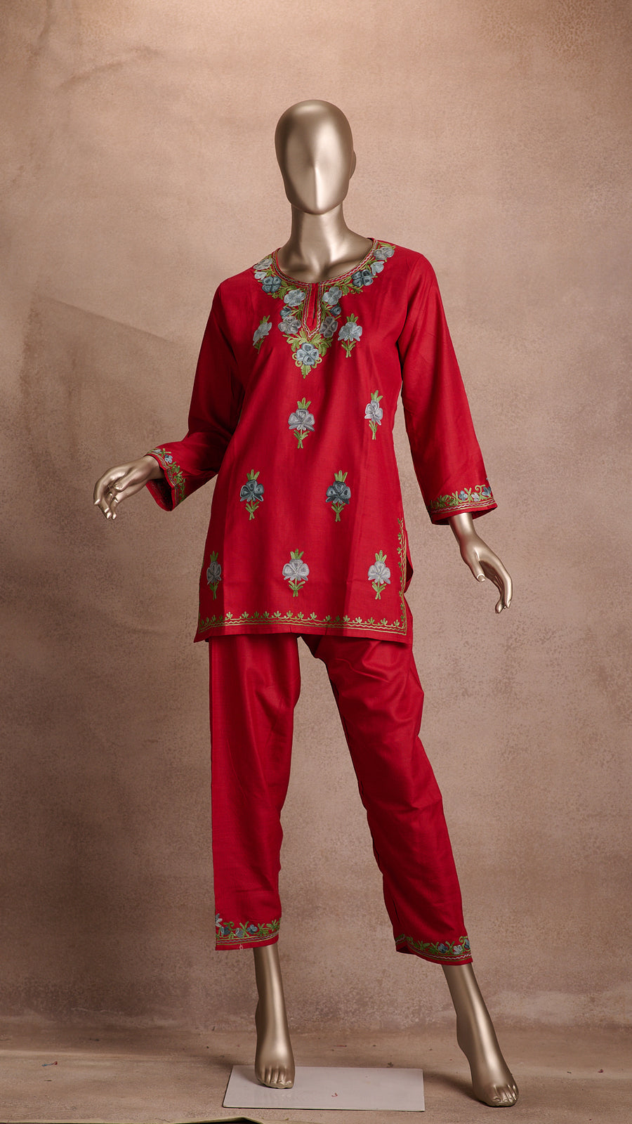Ruby Cotton Co-ord Set - Crimson Red